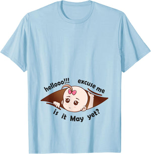 May to be Born Baby Girl Pregnancy Announcement Mother Gift T-Shirt - T-Shirt | Light Blue