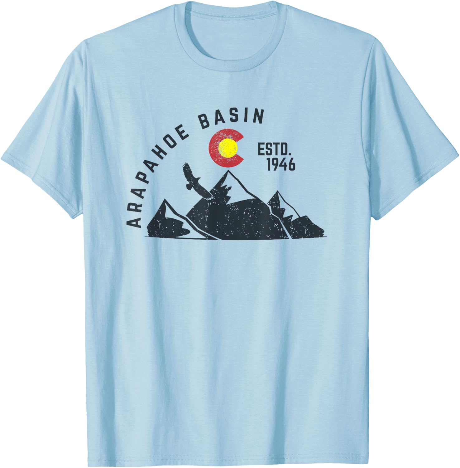 Arapahoe Basin Established 1946 Colorado Gift T-Shirt - T-Shirt | Light Blue