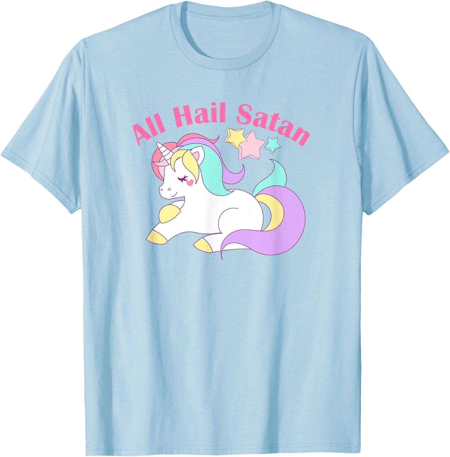 Pastel Goth Shirt Kawaii Unicorn Death Metal T-Shirt - T-Shirt | Light Blue
