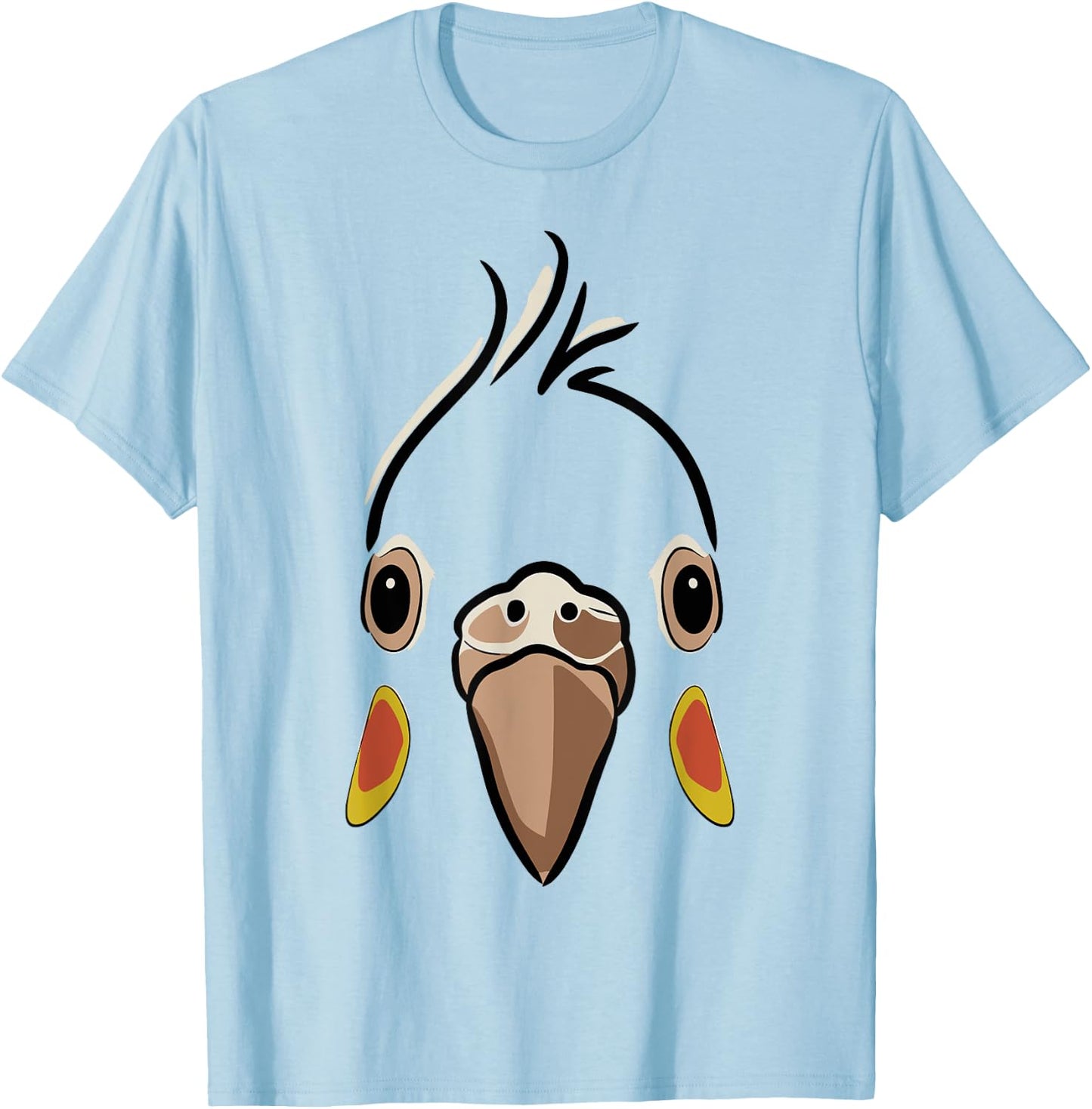 Halloween Cockatiel Face Costume Kids Cute Themed T-Shirt - T-Shirt | Light Blue