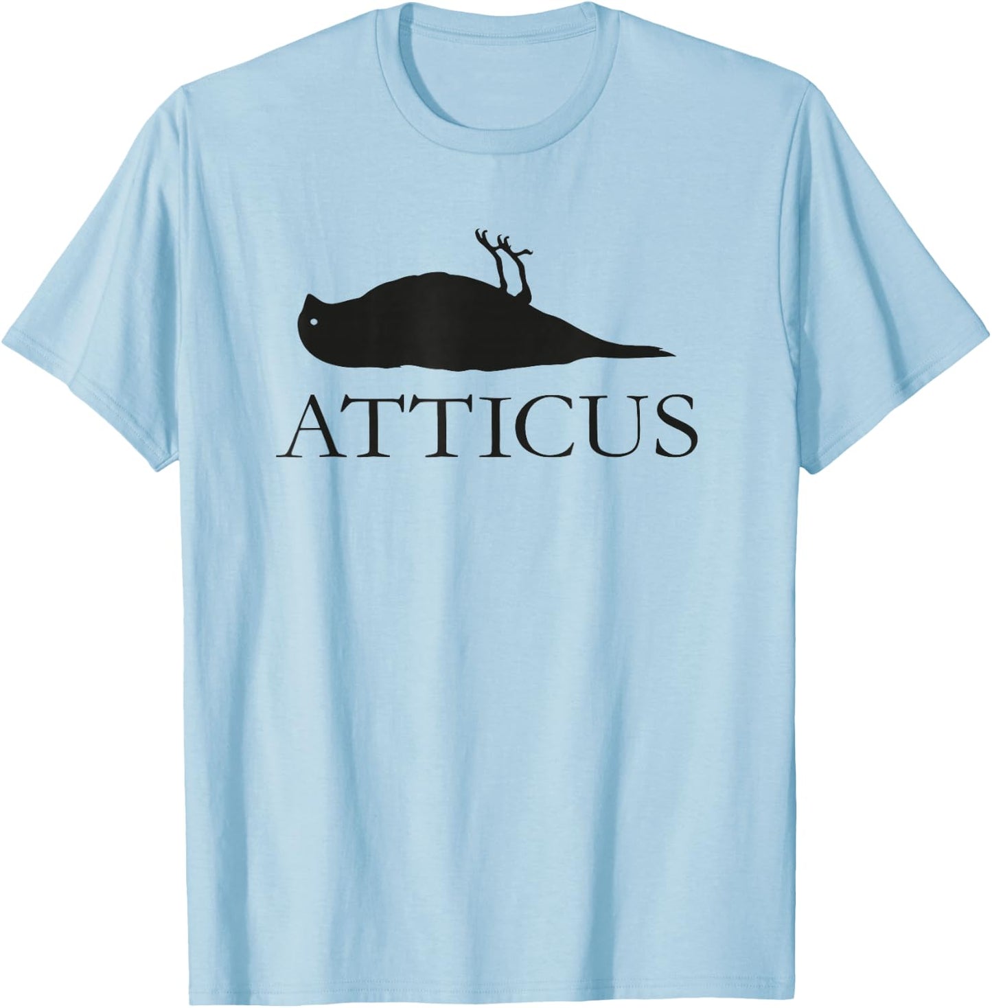 Atticus Deadbird Blackout Logo T Shirt T-Shirt - T-Shirt | Light Blue