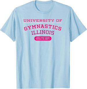 University of Gymnastics ILLINOIS Athletic Dept. T-Shirt - T-Shirt | Light Blue
