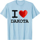 I Love DAKOTA Heart Name T Shirt Gift T-Shirt - T-Shirt | Light Blue
