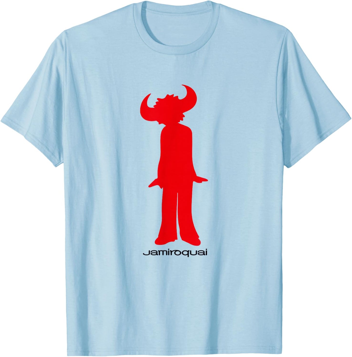 Jamiroquai Official Buffalo Red Logo T-Shirt - T-Shirt | Light Blue