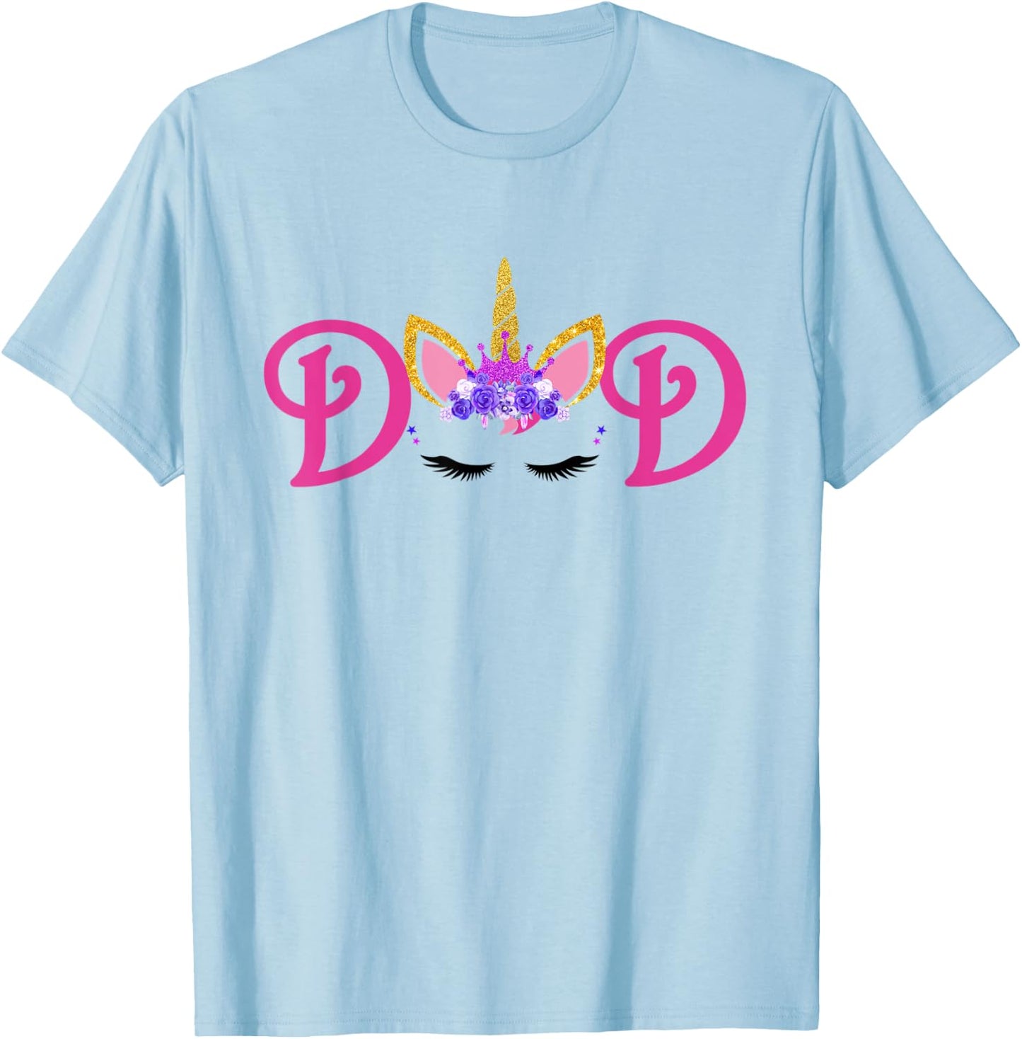 Unicorn Dad Outfit Father of the Unicorn Birthday Daddy T-Shirt - T-Shirt | Light Blue