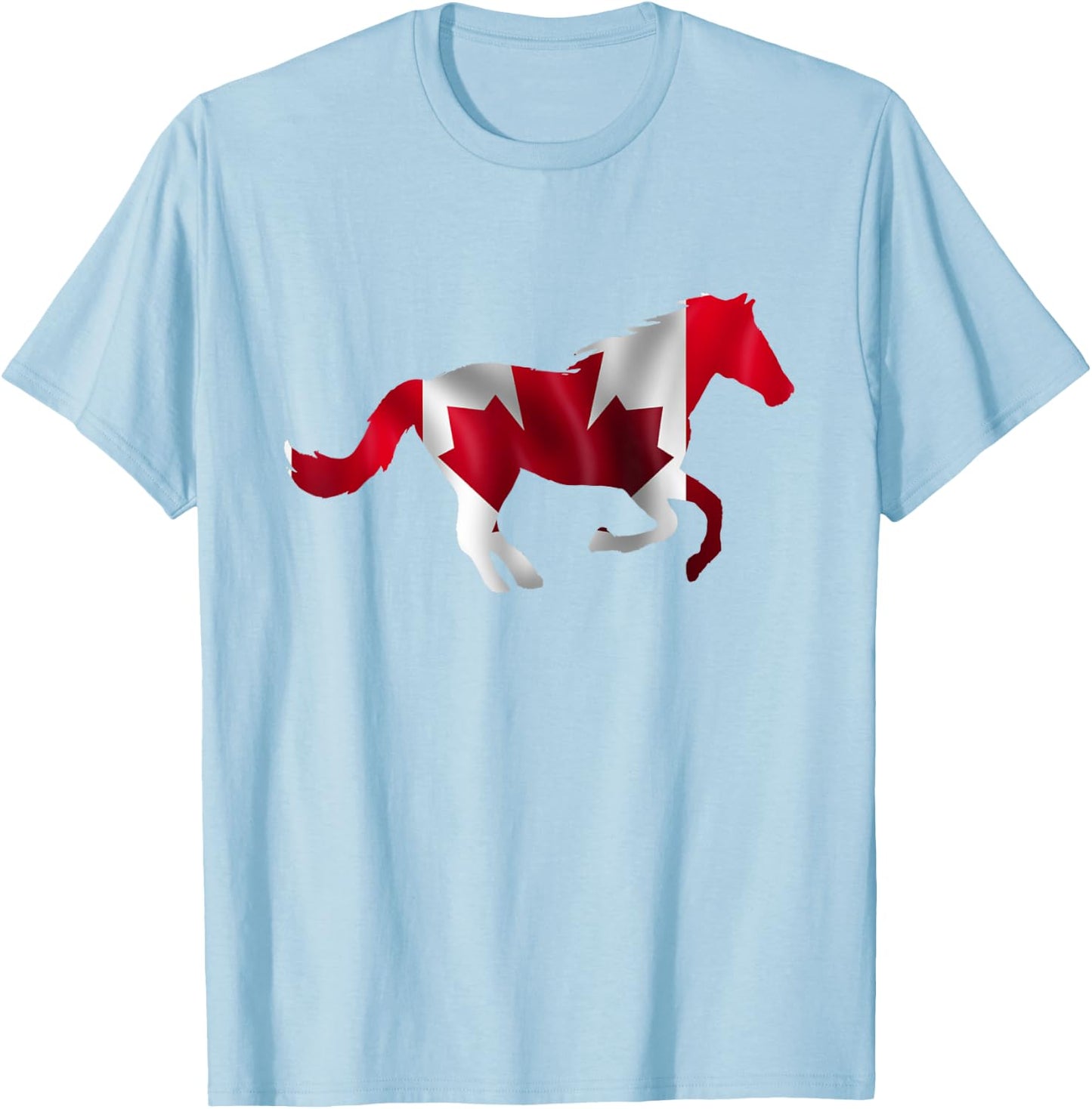 Horse Shirt Canadian Flag Equestrian Horseback Rider Canada T-Shirt - T-Shirt | Light Blue