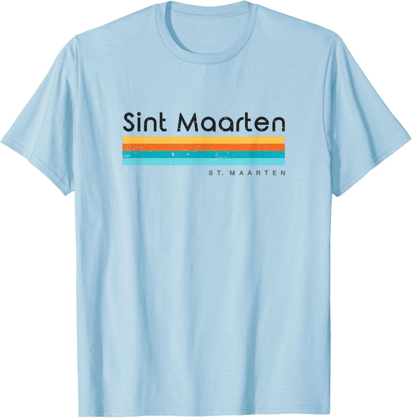 Vintage Sint Maarten Retro Design T-Shirt - T-Shirt | Light Blue
