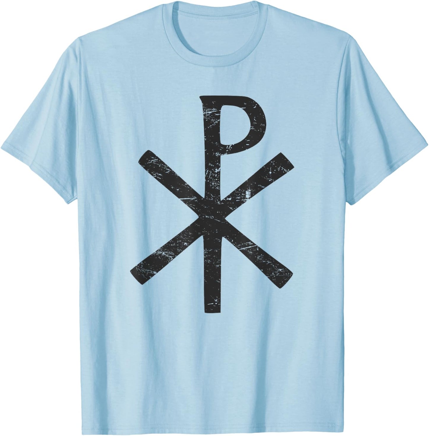 Chi Rho Christian Catholic Symbol T-Shirt - T-Shirt | Light Blue