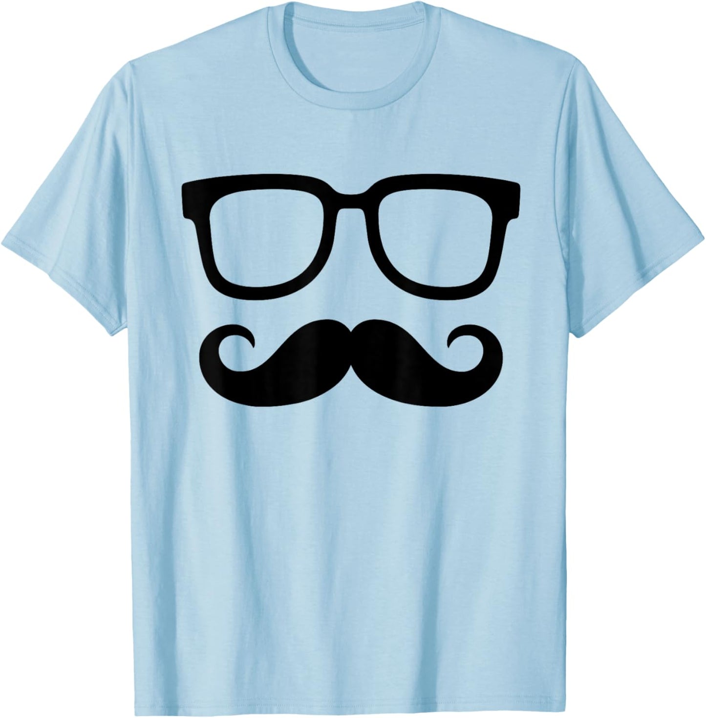 Pink Mustache Glasses Shirts T-Shirt - T-Shirt | Light Blue