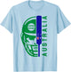 Cricket Australia Fan Helmet Ball and Bat Design T-Shirt - T-Shirt | Light Blue