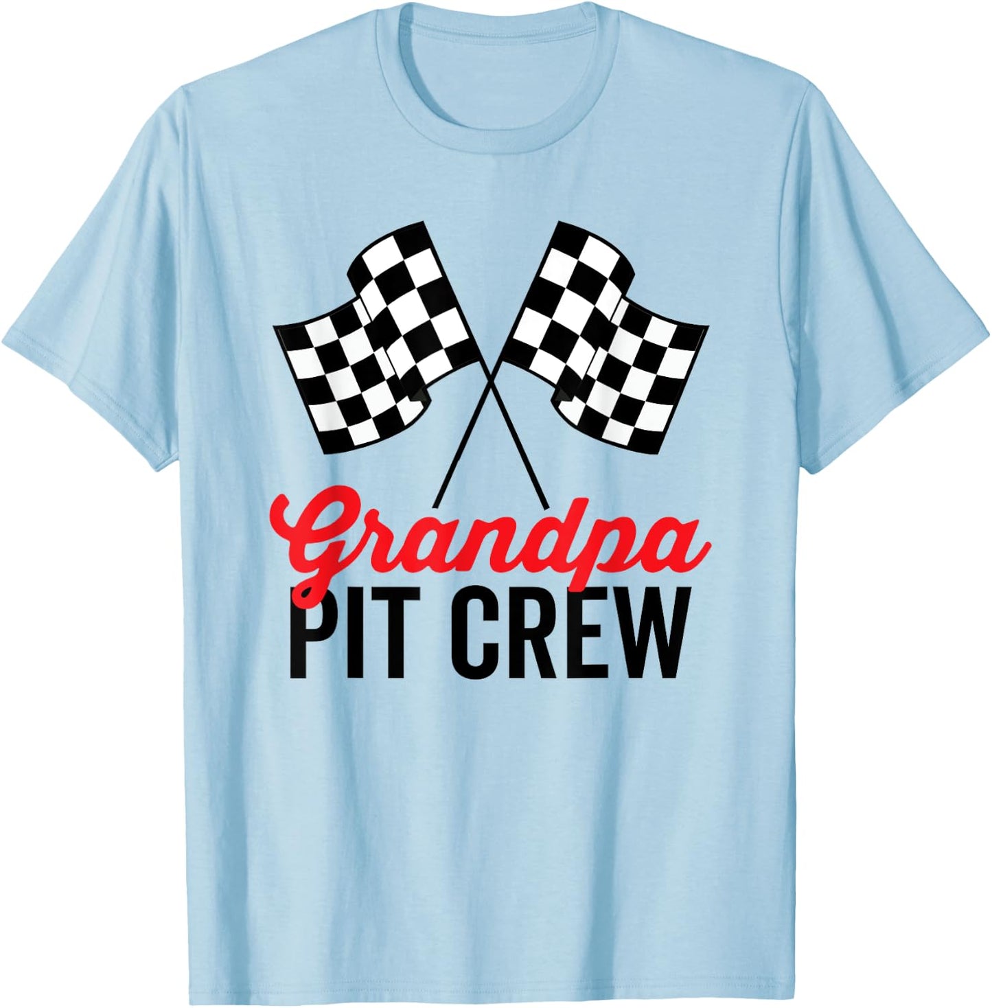 Grandpa Pit Crew for Racing Party Costume Team T-Shirt - T-Shirt | Light Blue