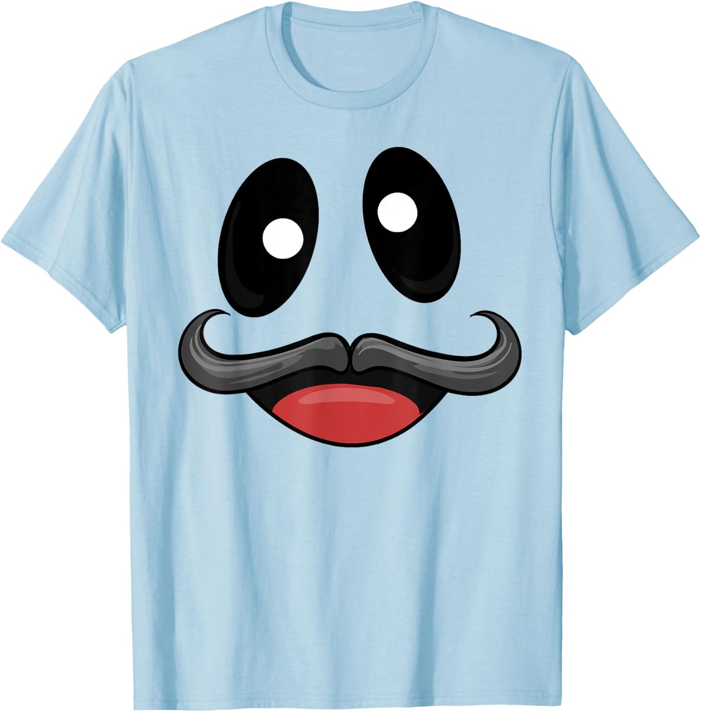 Ghost Face Costume with Funny Mustache T-Shirt - T-Shirt | Light Blue
