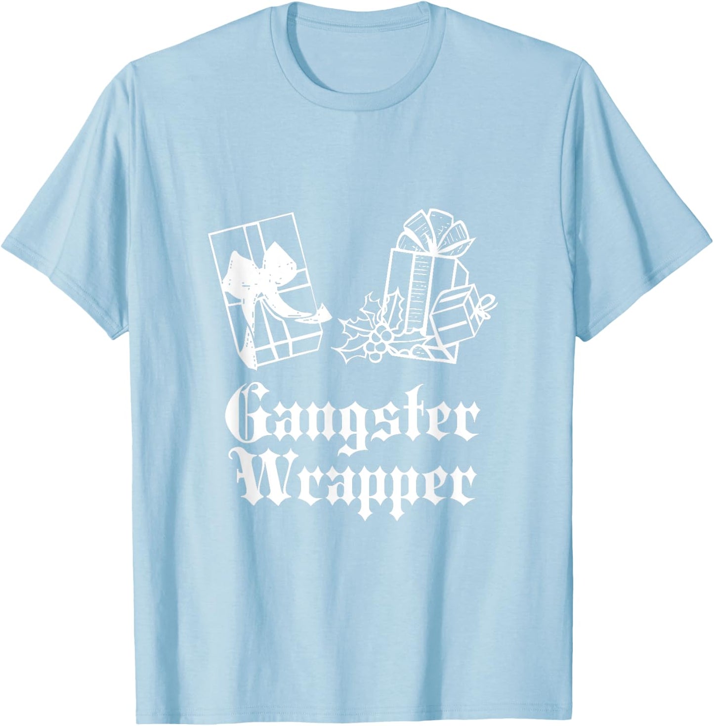 Gangster Wrapper Christmas T-Shirt - T-Shirt | Light Blue