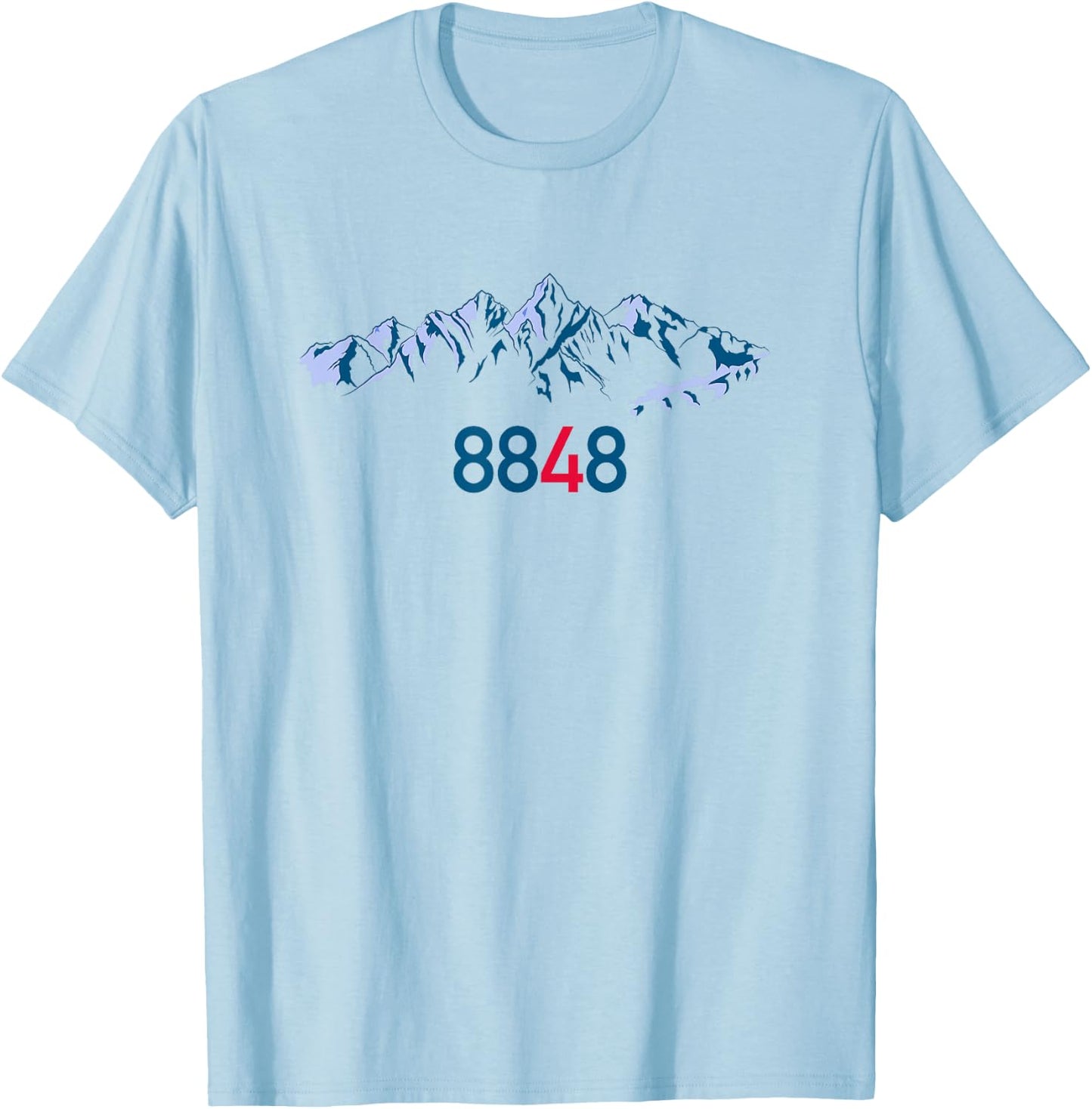 Mount Everest 8848 Sagarmatha Mountaineer Adventure T-Shirt - T-Shirt | Light Blue