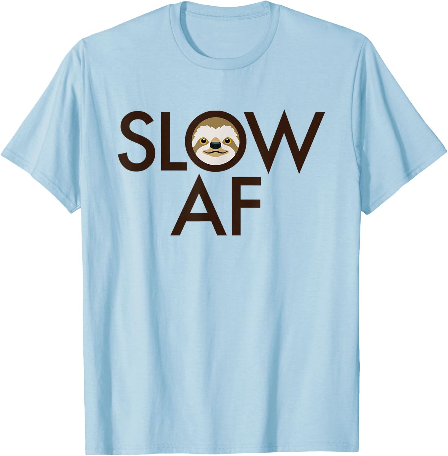 Slow AF - Sloth Humorous Track Running Runner T-Shirt - T-Shirt | Light Blue