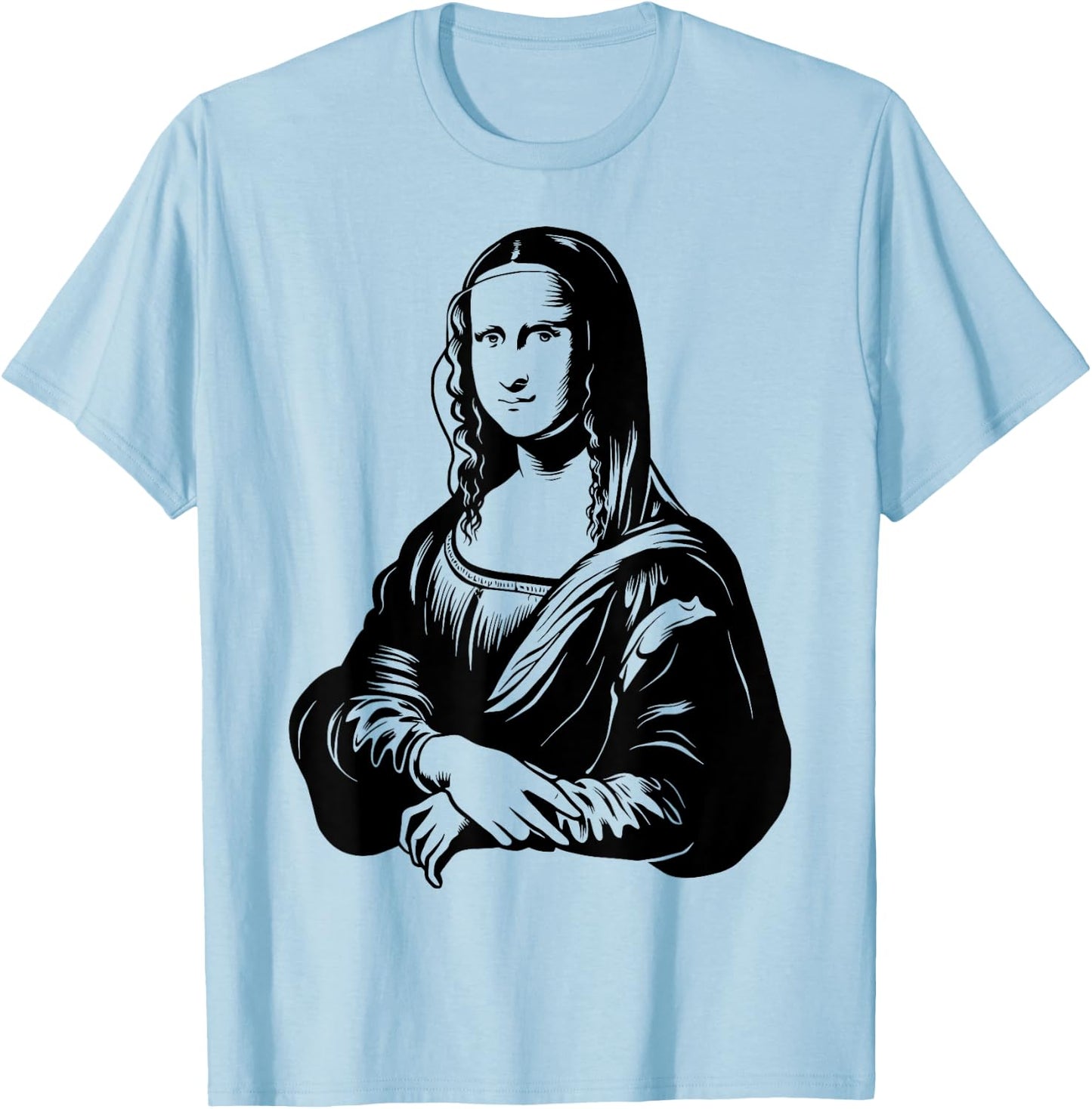 Leonardo Da Vinci, Mona Lisa T Shirt, Reproduction Sketch T-Shirt - T-Shirt | Light Blue