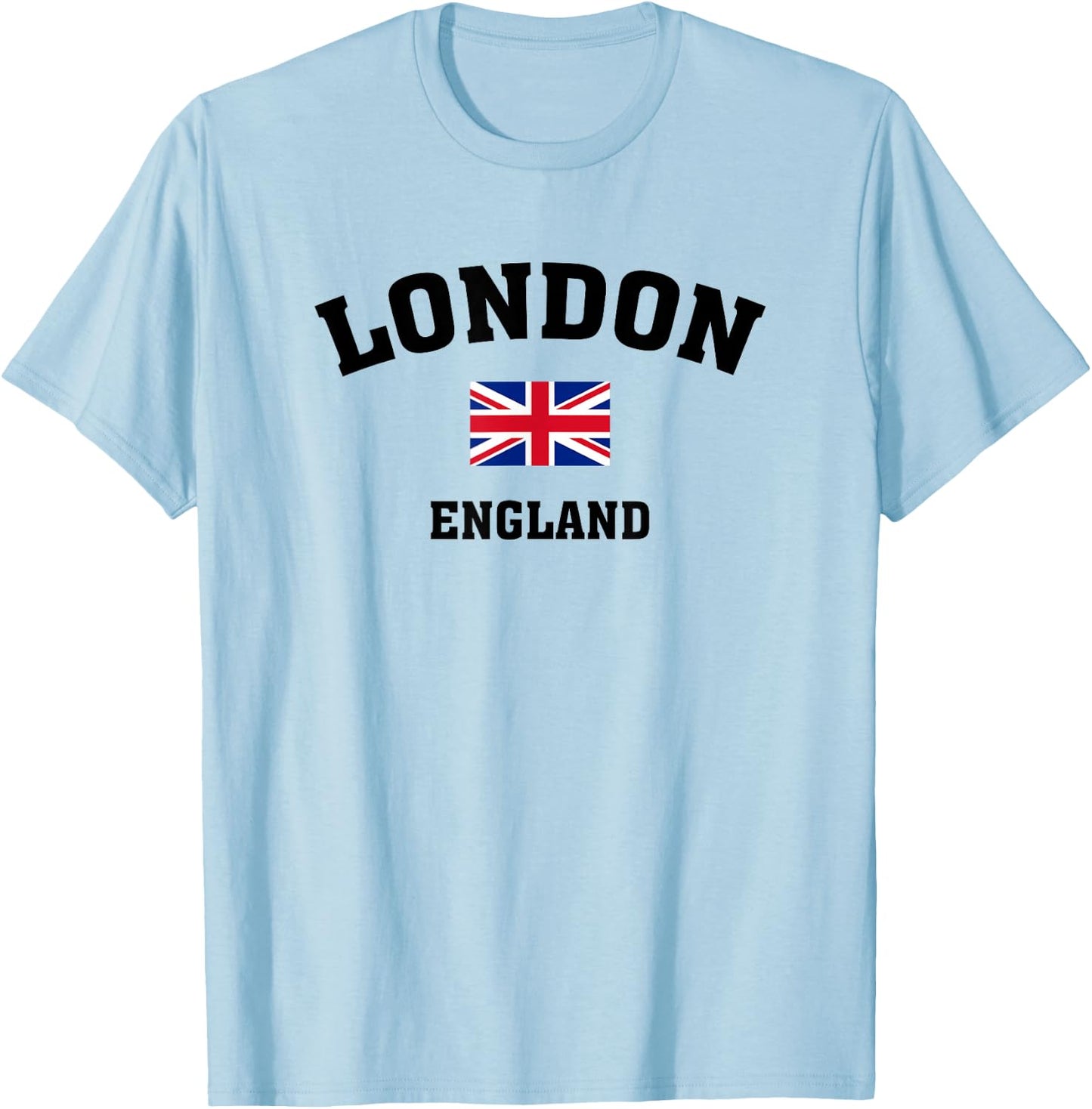 London England with Union Jack Flag T Shirt T-Shirt - T-Shirt | Light Blue