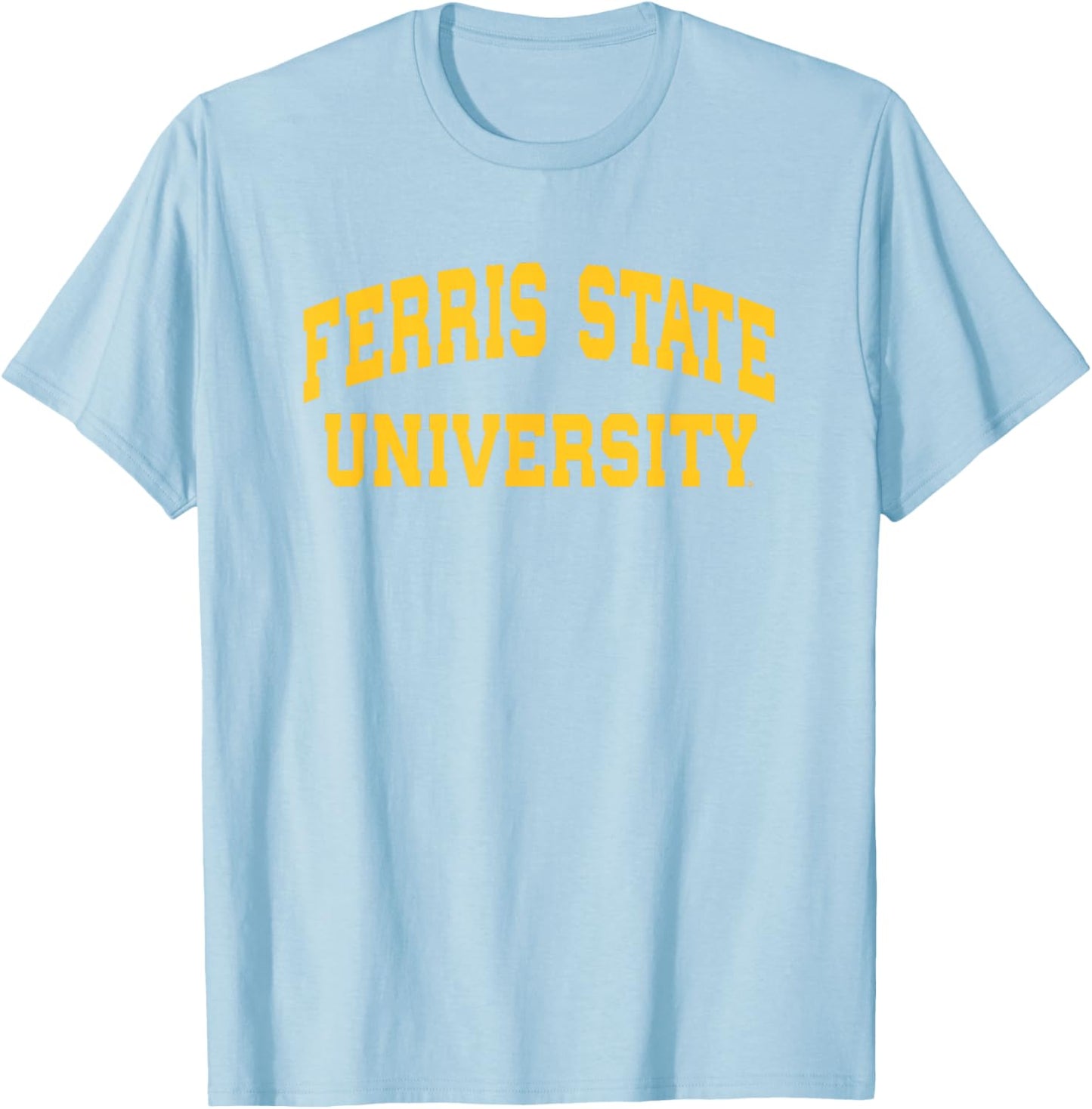 Ferris State University Bulldogs Block University Stacked T-Shirt - T-Shirt | Light Blue