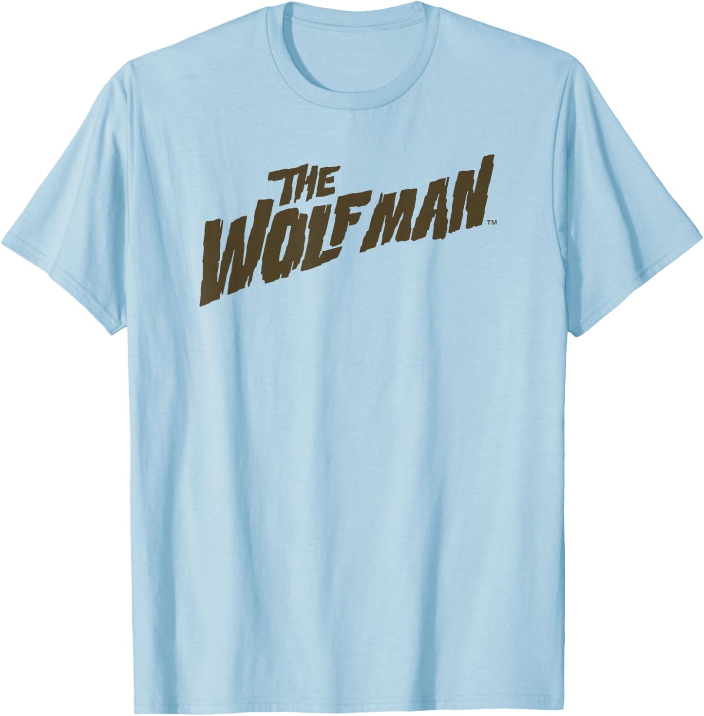 The Wolf Man Original with Brown Font T-Shirt - T-Shirt | Light Blue