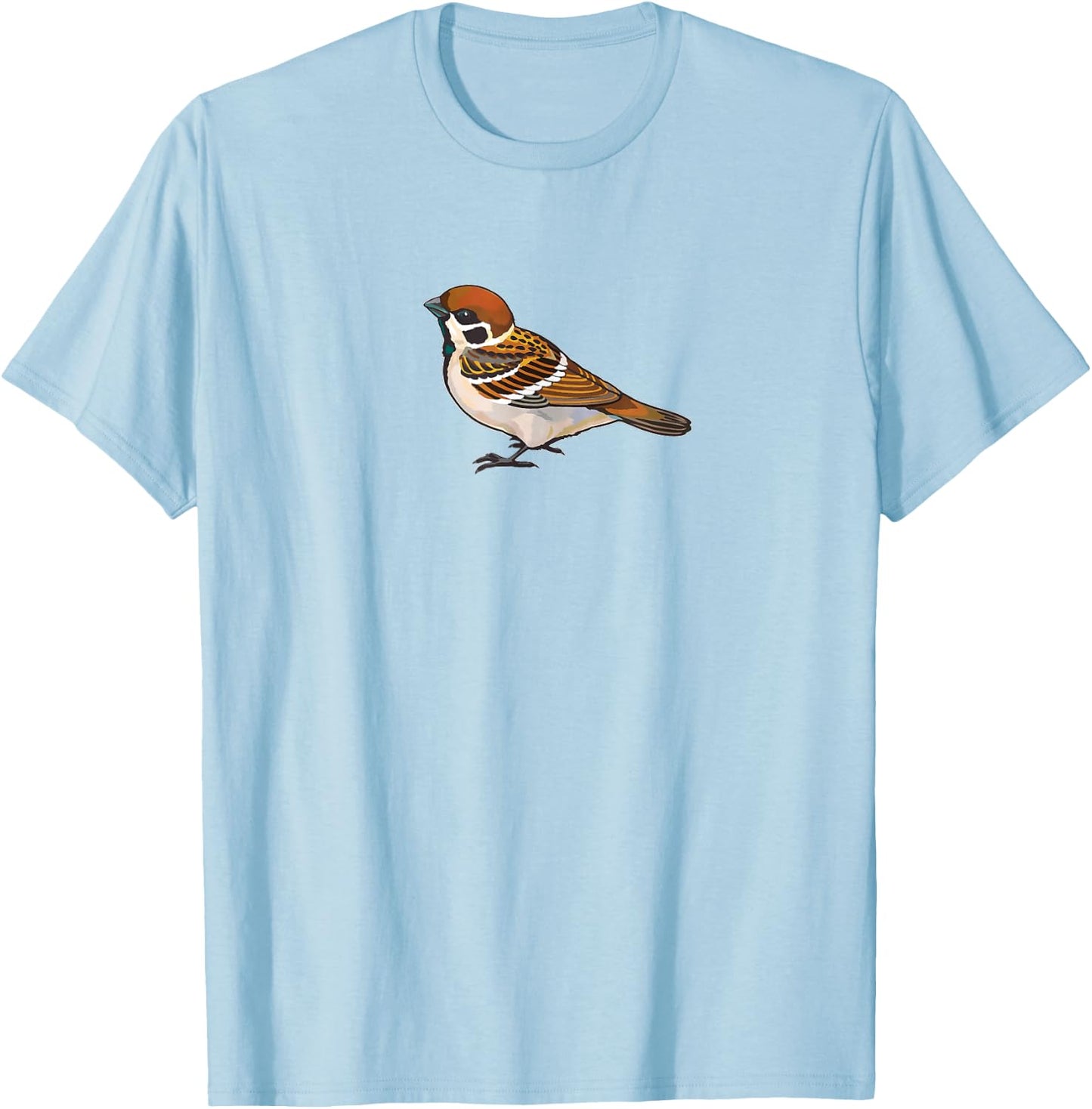 House Sparrow Bird T Shirt Art Style T-Shirt - T-Shirt | Light Blue