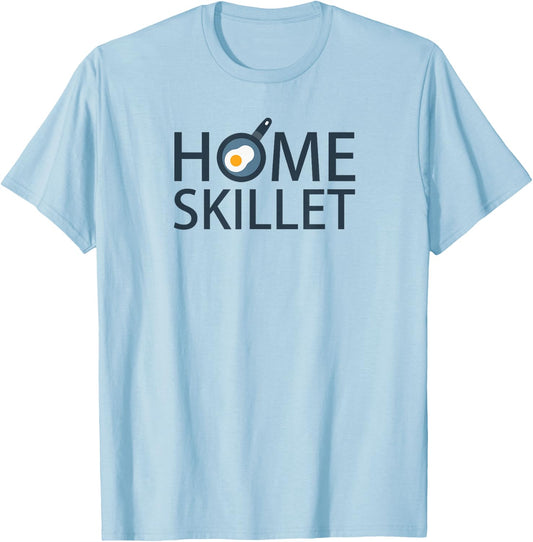 Home Skillet Cartoon Frying Pan Egg Kitchen Slang T-Shirt - T-Shirt | Light Blue