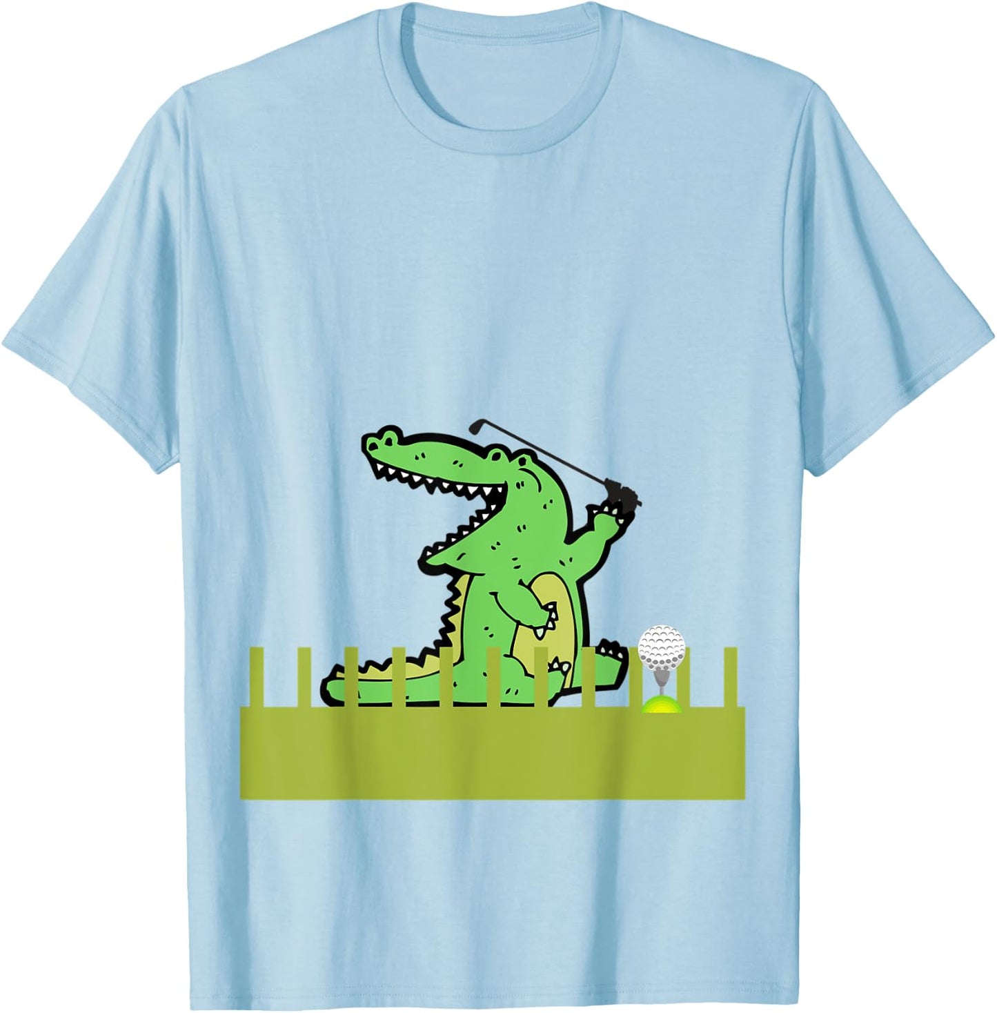 Golf Swing Alligator Men Women Kids Elderly Golf Lovers T-Shirt - T-Shirt | Light Blue