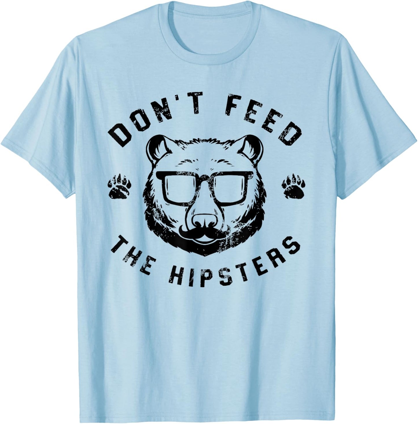 Don't Feed The Hipsters - Hipster Bear T-Shirt - T-Shirt | Light Blue