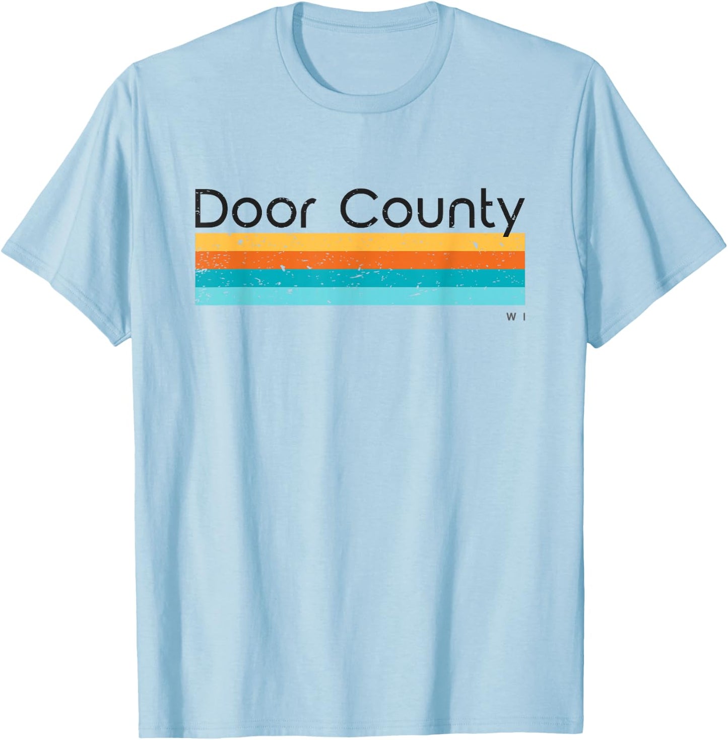 Vintage Door County WI Retro Design T-Shirt - T-Shirt | Light Blue