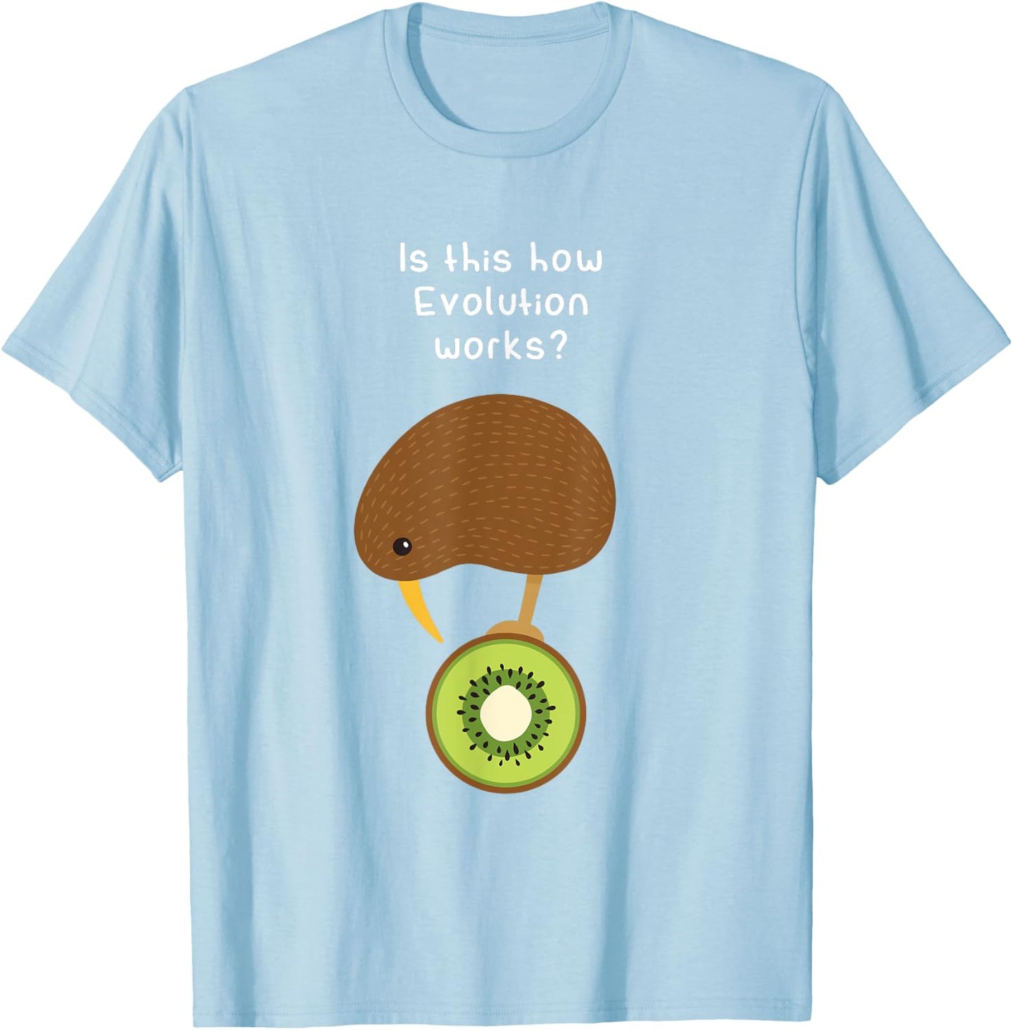 Kiwi Bird Evolution Funny Kiwi Fruit Pun Gift T Shirt T-Shirt - T-Shirt | Light Blue
