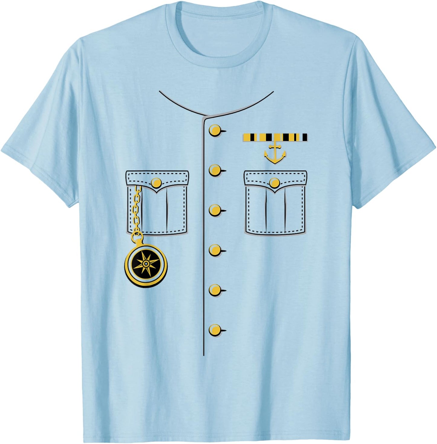 Ship Captain Sailor Skeeper Halloween Costume Outfit T-Shirt - T-Shirt | Light Blue