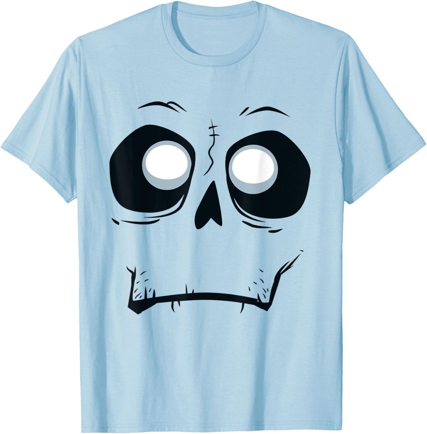 Silly Skeleton Monster Skull Face Halloween T-Shirt - T-Shirt | Light Blue