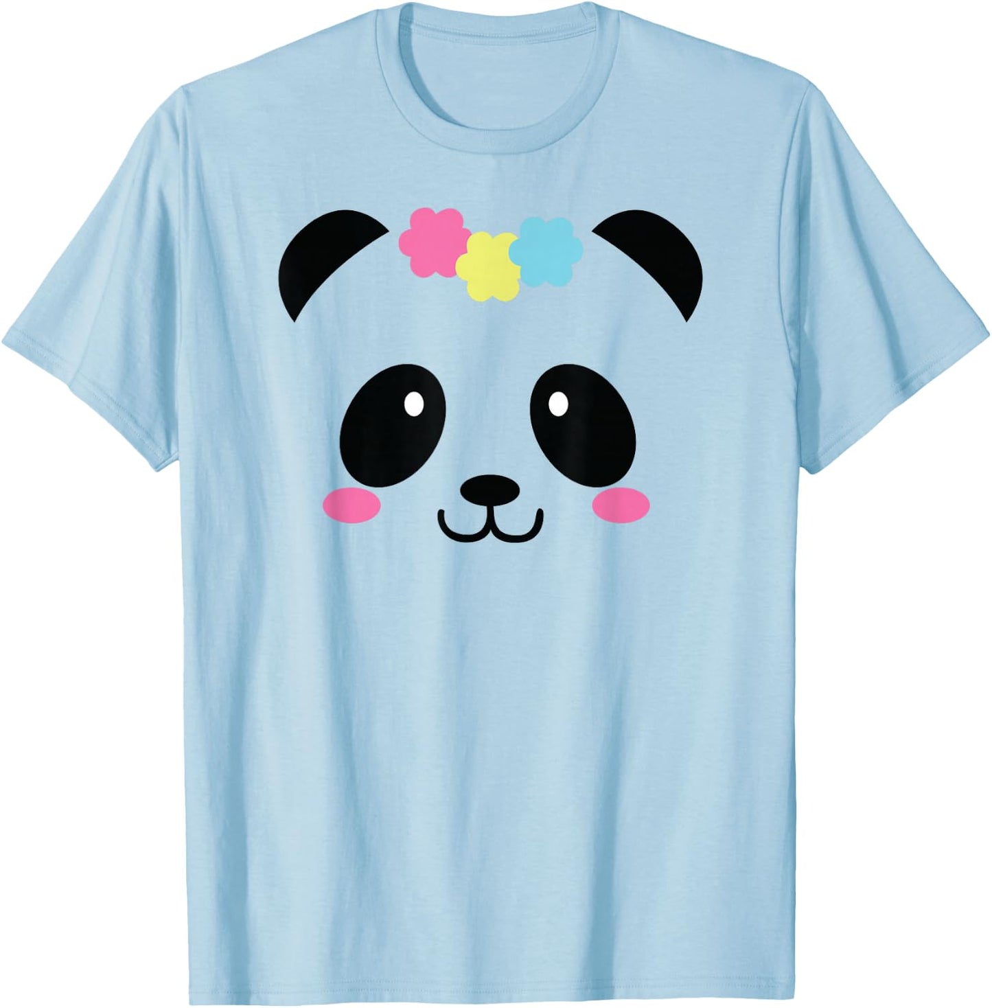 Cute Panda Face for Girls T-Shirt - T-Shirt | Light Blue