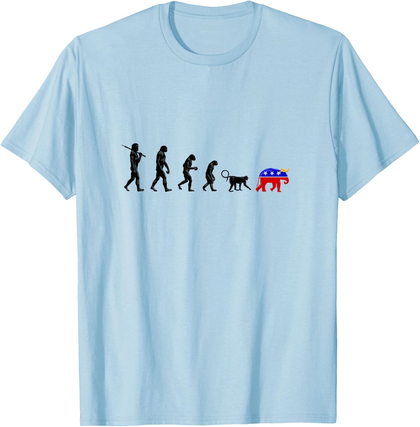 Funny Pro-Democrat Anti-Republican Devolution T-Shirt - T-Shirt | Light Blue