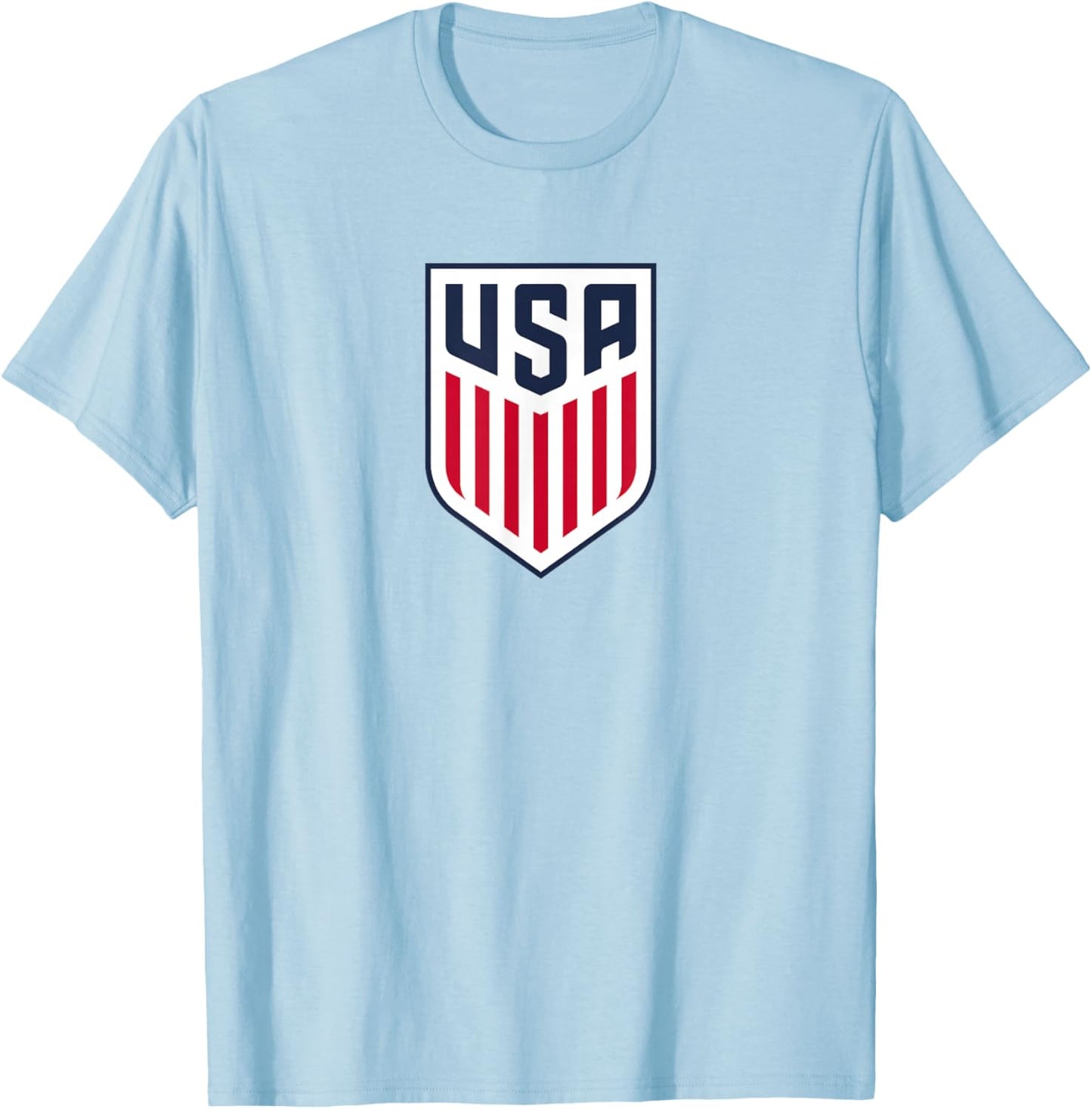 Officially Licensed US Men's Soccer Weston McKennie, Crest T-Shirt - T-Shirt | Light Blue