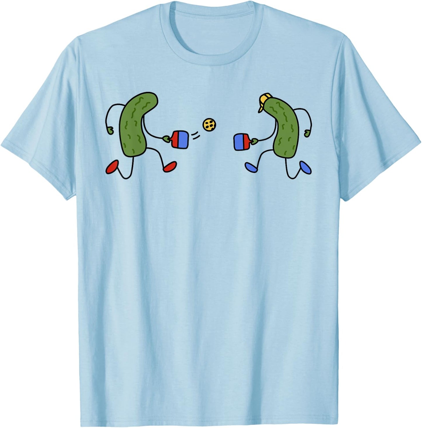 Pickles Playing Pickleball Funny Pickleball Player T-Shirt - T-Shirt | Light Blue
