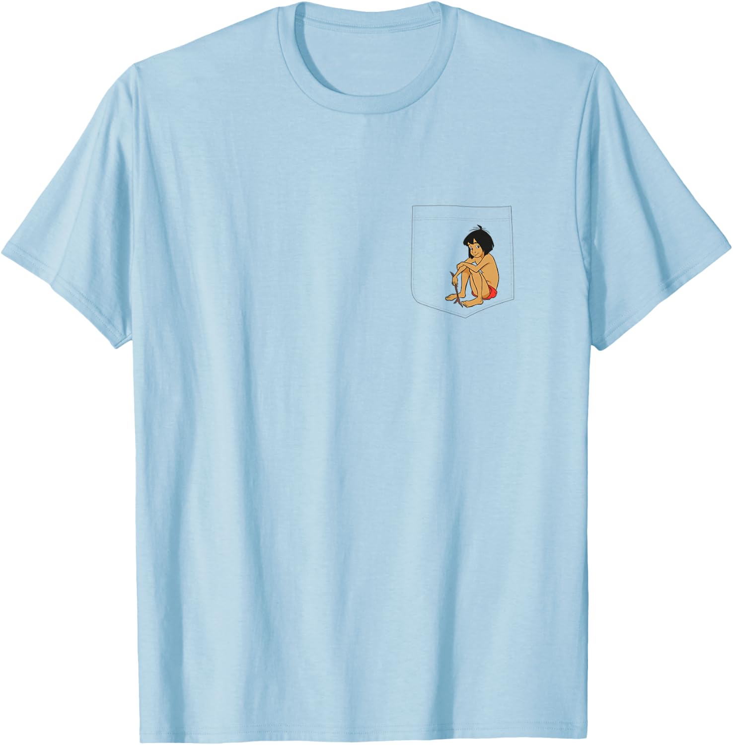 Disney The Jungle Book Mowgli Pocket T-Shirt - T-Shirt | Light Blue