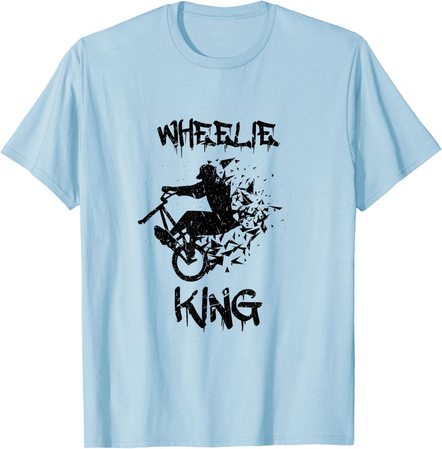 Wheelie King BMX Biker T-Shirt - T-Shirt | Light Blue