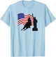 Barrel Racing - Featuring Statue of Liberty & Flag T-Shirt - T-Shirt | Light Blue
