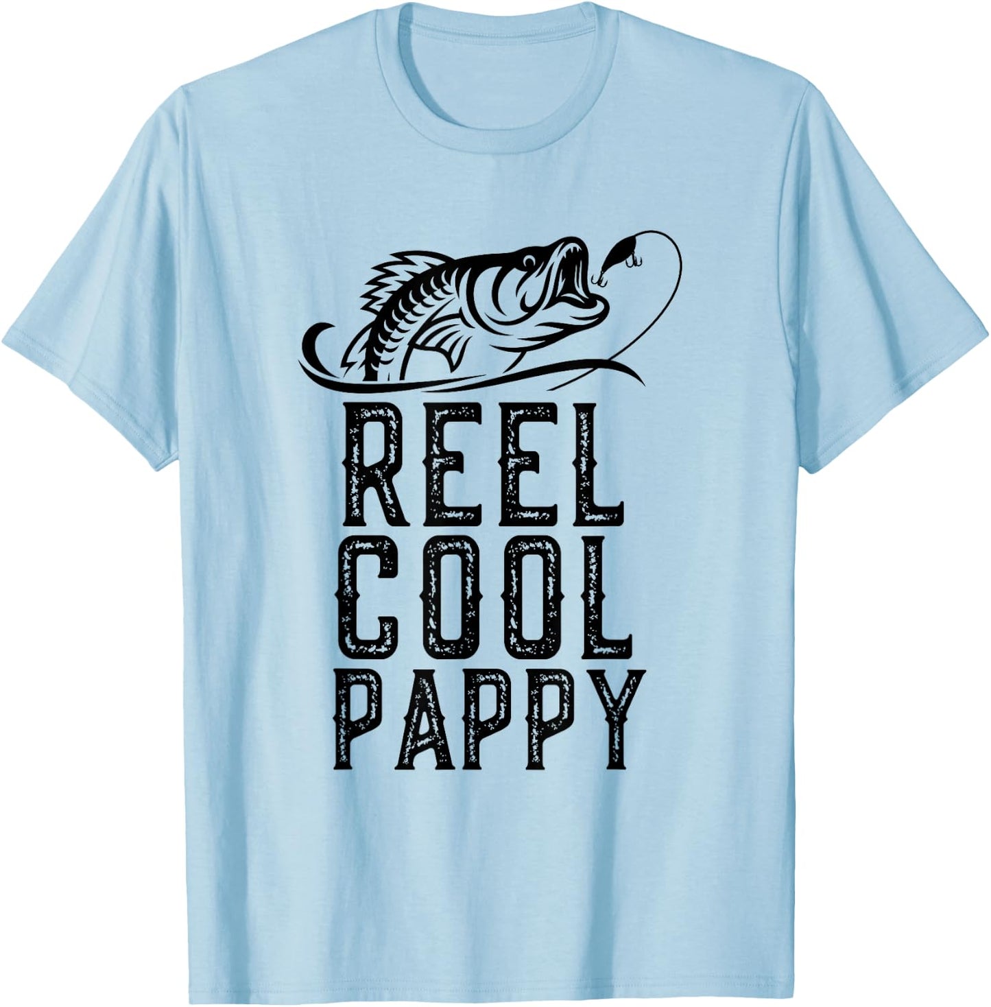 Reel Cool Pappy Fishing Fisherman Funny Grandpa Retro T-Shirt - T-Shirt | Light Blue