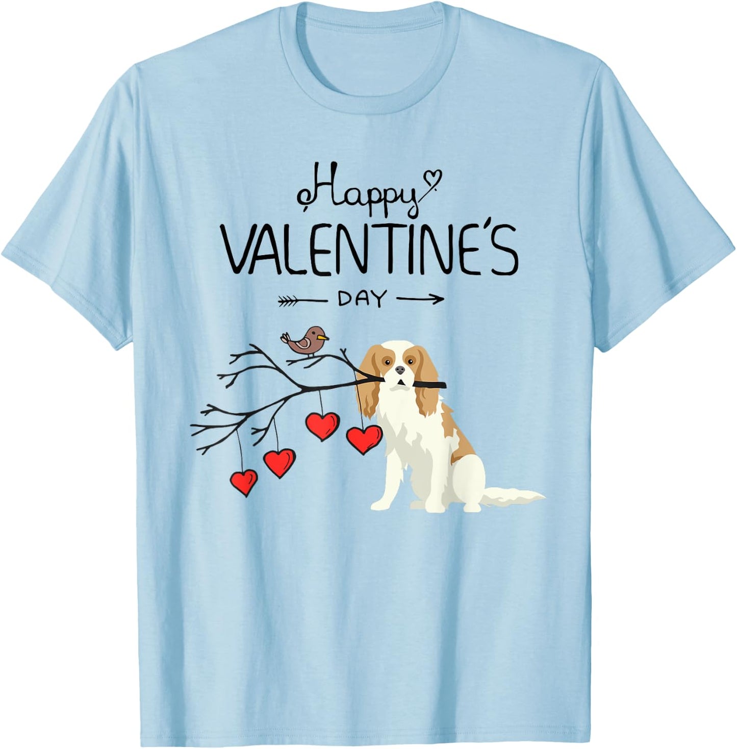 My Cavalier King Charles Dog Is My Valentines Day Women Girls Kids T-Shirt - T-Shirt | Light Blue