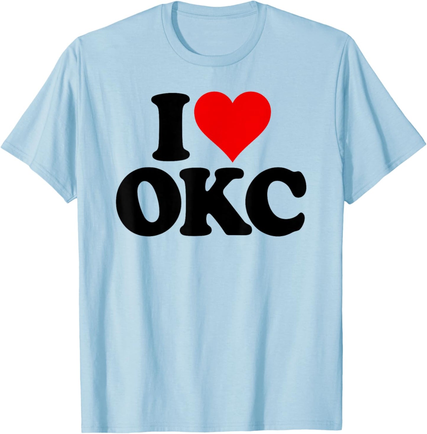 I Love Heart Okc Oklahoma City T-Shirt - T-Shirt | Light Blue