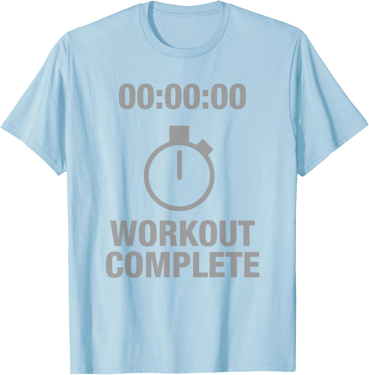 Sweat Activated Workout Prints Grey 3X-Large Classic Fit Round Neck Short Sleeve Cotton Sweat Activated Workout Shirts T-Shirt - T-Shirt | Light Blue