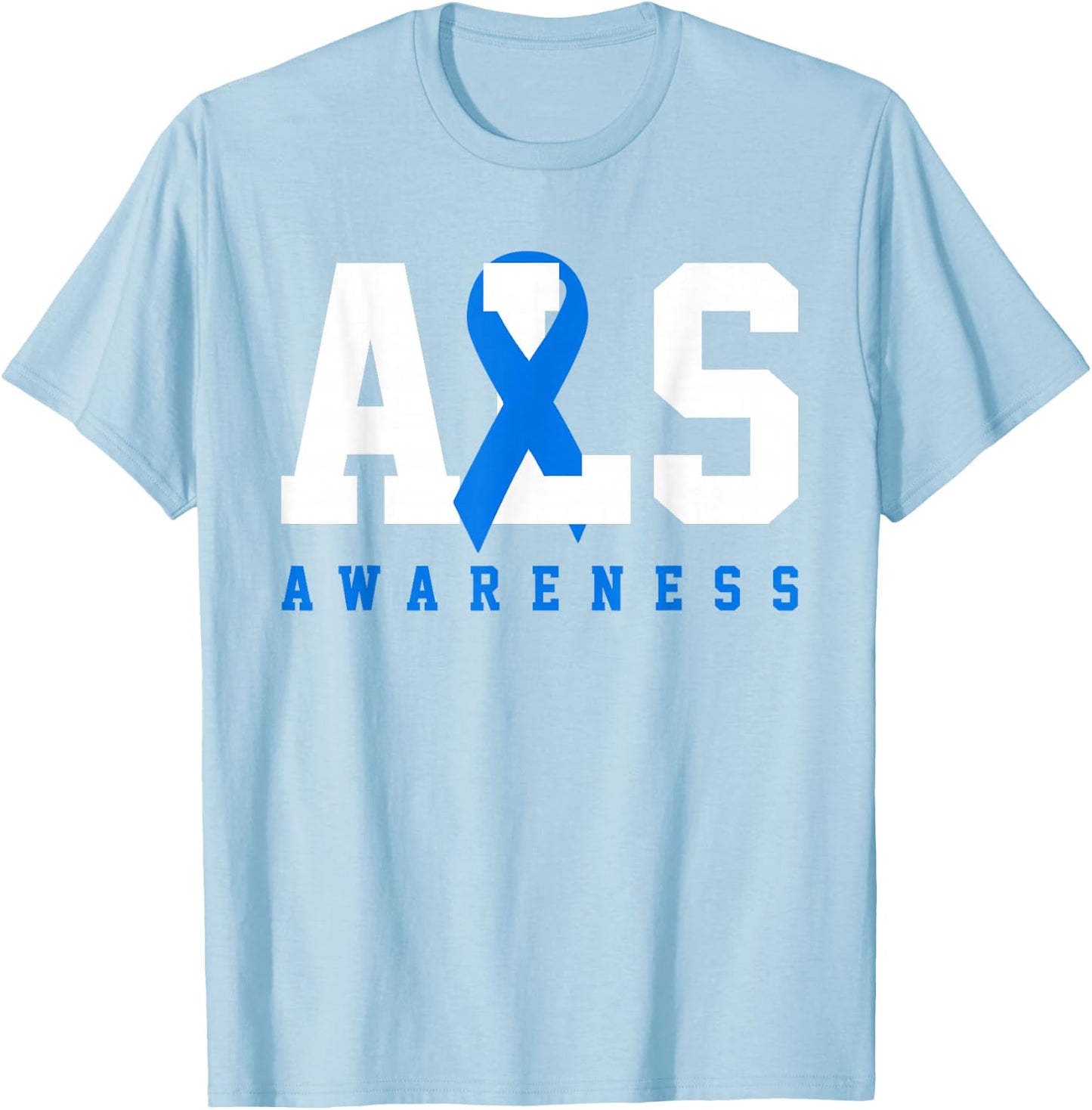 ALS Blue Ribbon ALS Awareness Gift T-Shirt - T-Shirt | Light Blue