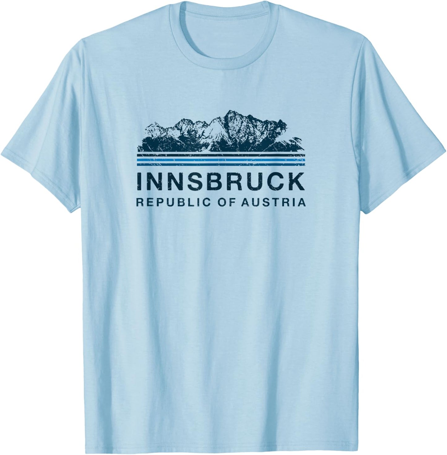 Innsbruck Austria Mountains Austrian Skiing Vintage T-Shirt - T-Shirt | Light Blue