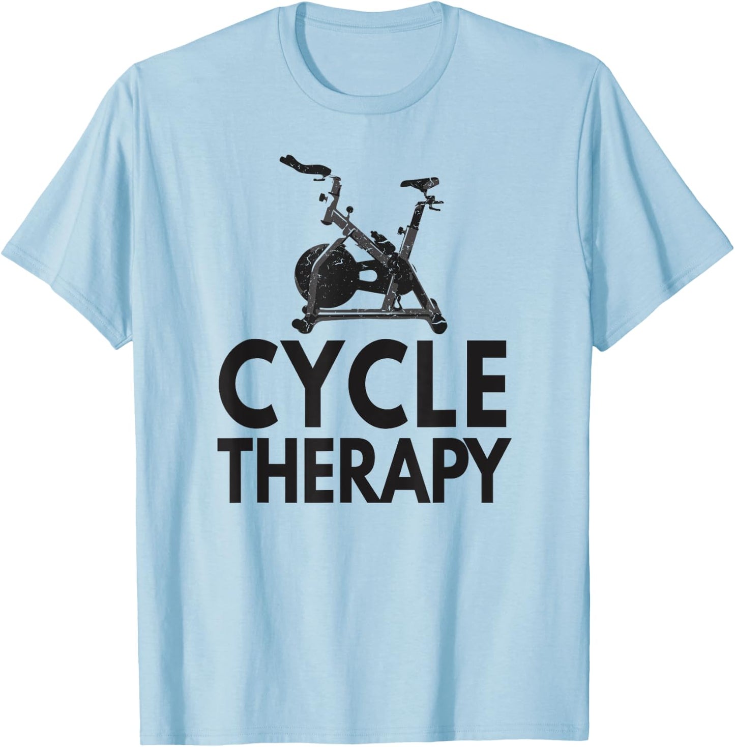 Funny Pun Indoor Spin Class Cycle-Therapy Cycling T-Shirt - T-Shirt | Light Blue