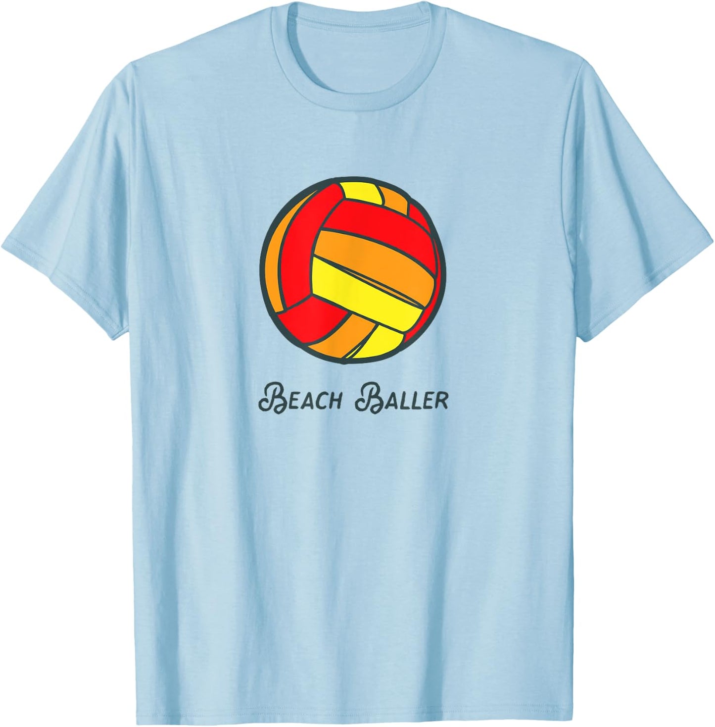 Beach Baller Saturated Sunset Volleyball Shirt Men Women Kids T-Shirt - T-Shirt | Light Blue