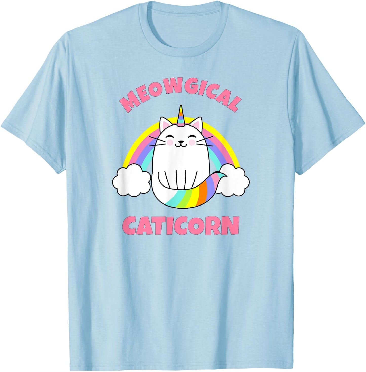 Caticorn Rainbow Meowgical Cat Unicorn Kittycorn T-Shirt - T-Shirt | Light Blue