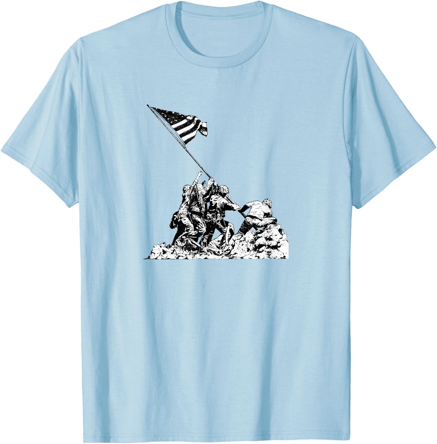 Raising Flag on Iwo Jima T Shirt T-Shirt - T-Shirt | Light Blue