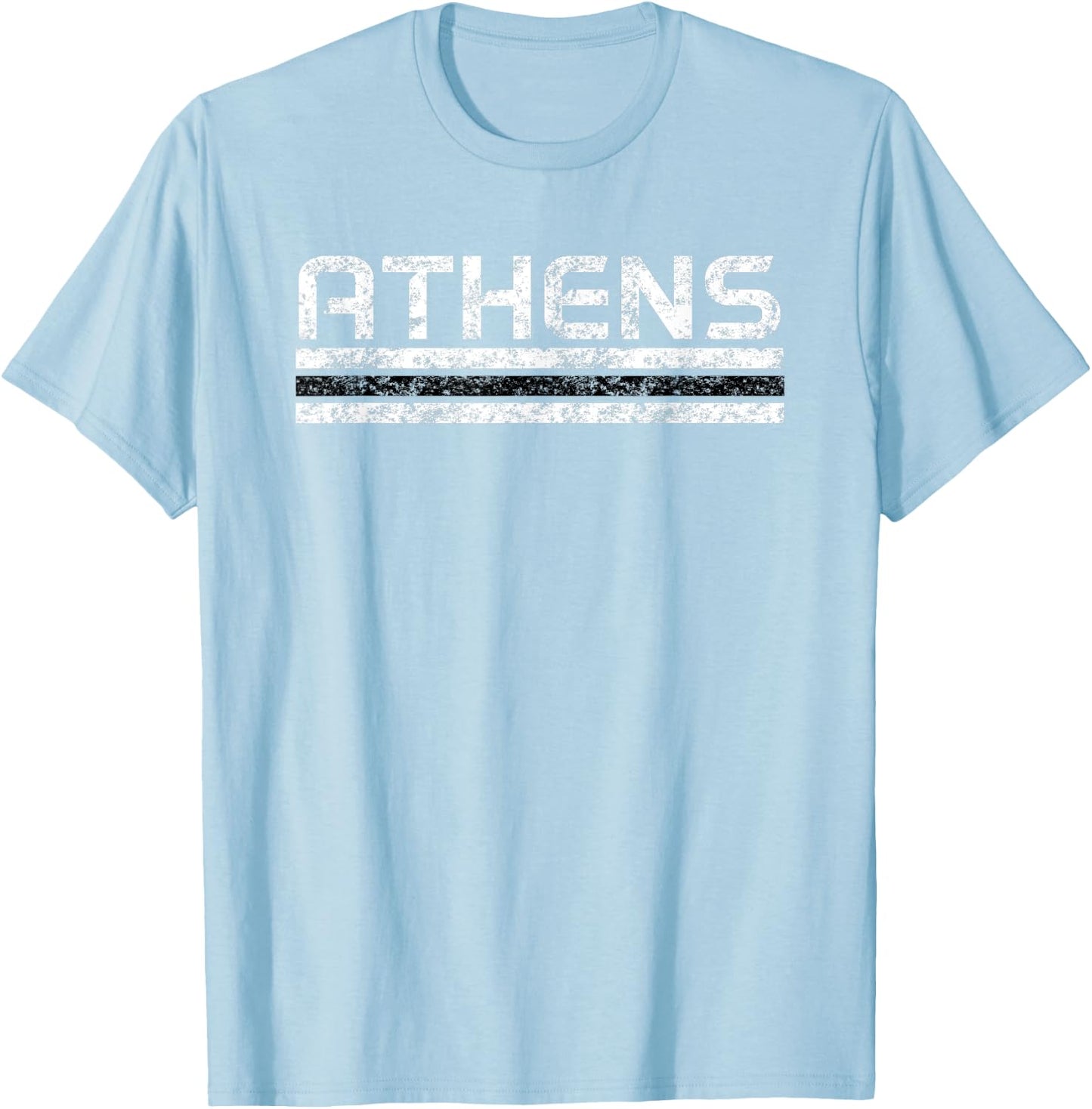 Athens Georgia Retro Vintage Weathered Stripe T-Shirt - T-Shirt | Light Blue