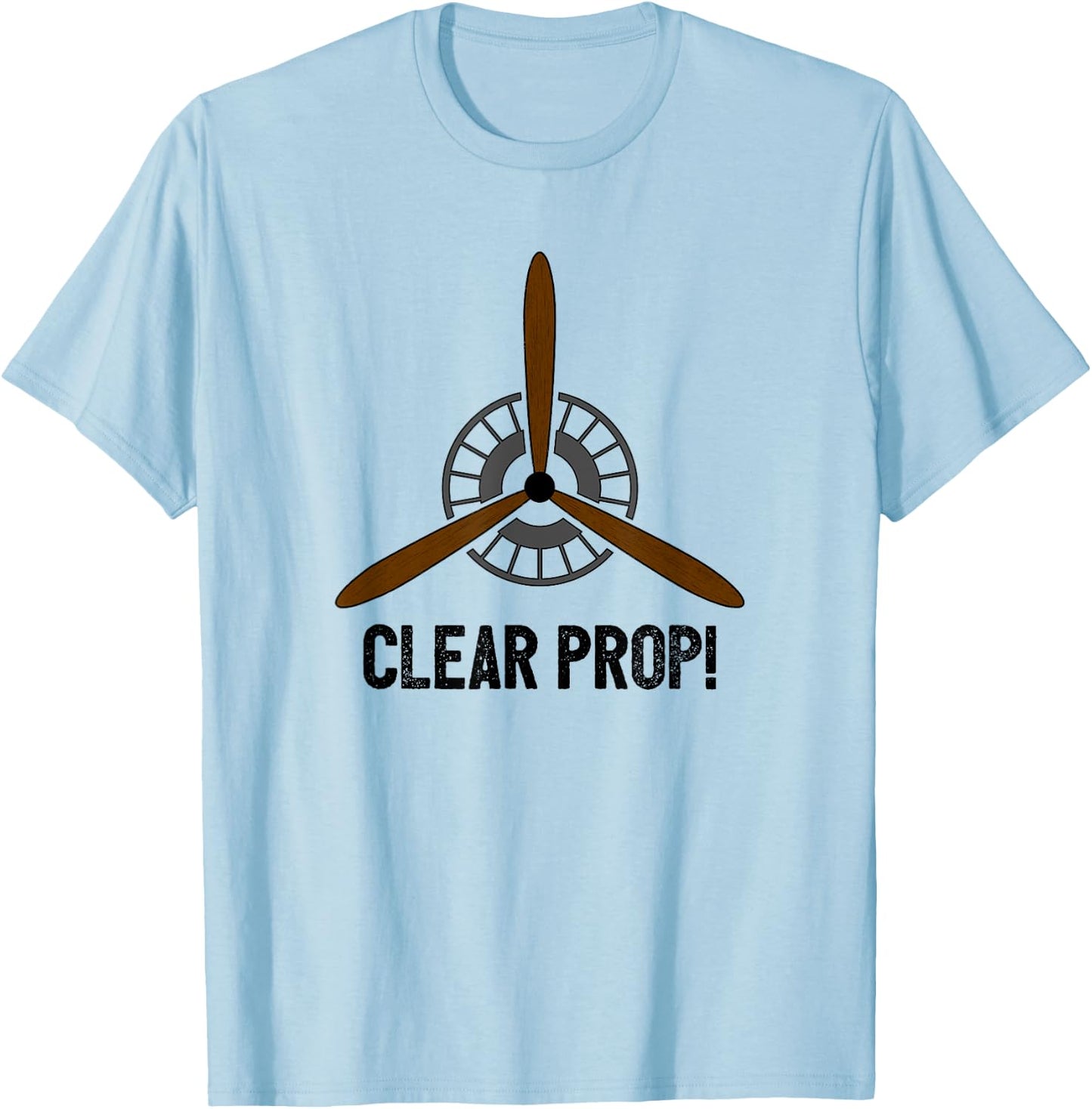 Clear Prop Aviation Airplane Pilot Propeller T-Shirt - T-Shirt | Light Blue
